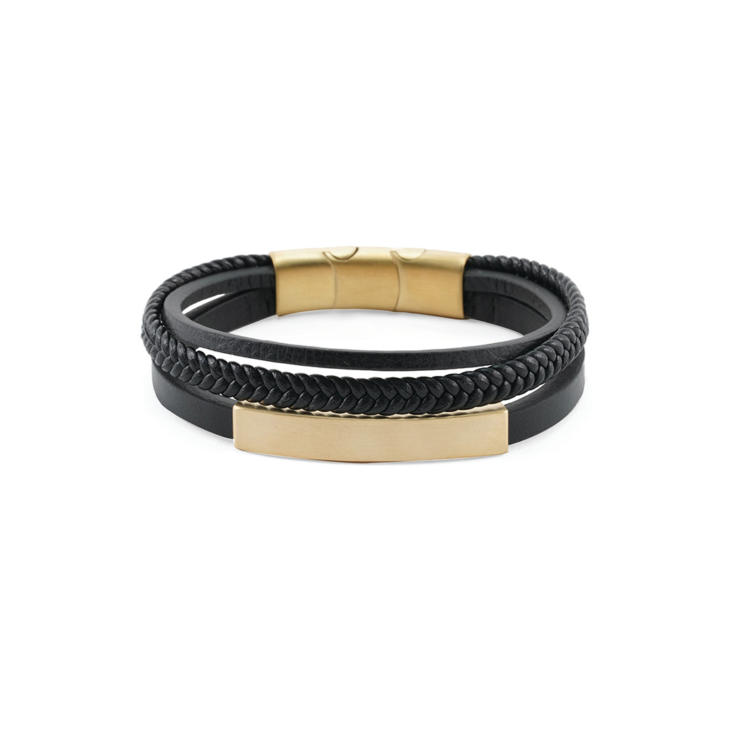 Bronze Black Triple Band Bracelet