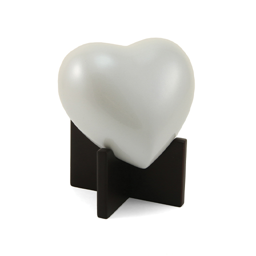 [URN-2792H] Arielle Heart Urn Pearl White