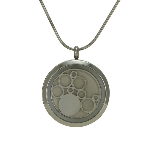 [URN-J5075] Round Pendant - Pewter Circles