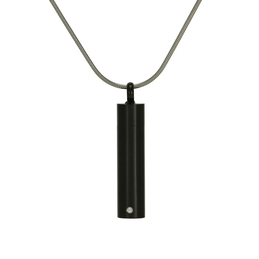 [URN-J5083] Cylinder Onyx Necklace