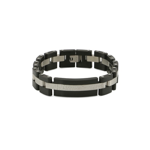 [URN-J5201] Cable Link Bracelet Onyx 9"